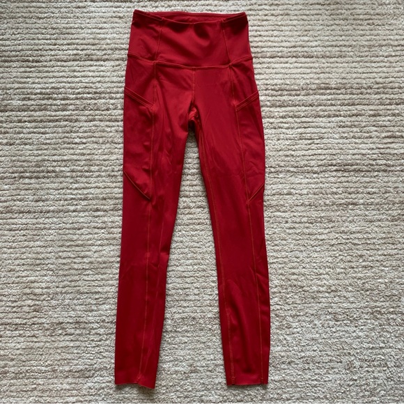 Lululemon Fast & Free 7/8 Tights Red Size 2 - Picture 2 of 10